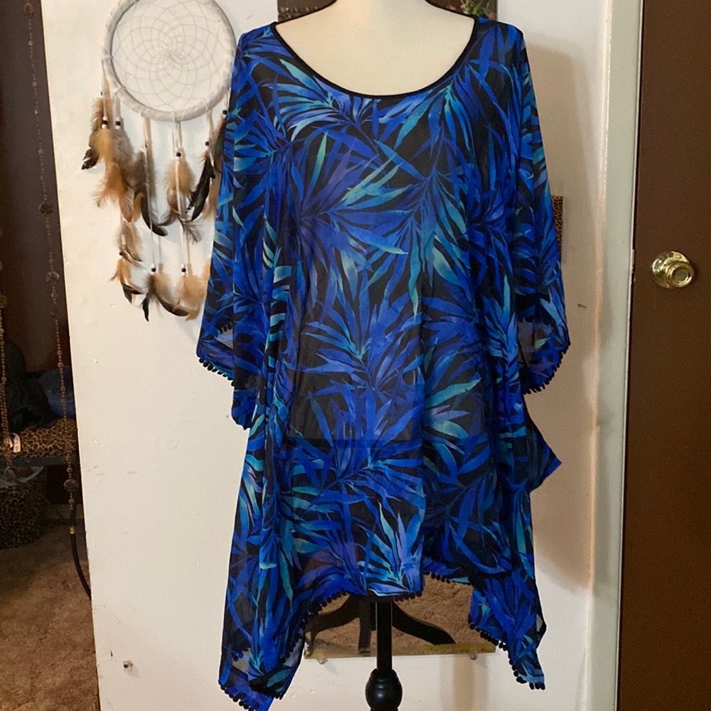 ⛪️🎸Lands’ end tunic Hawaiian print top